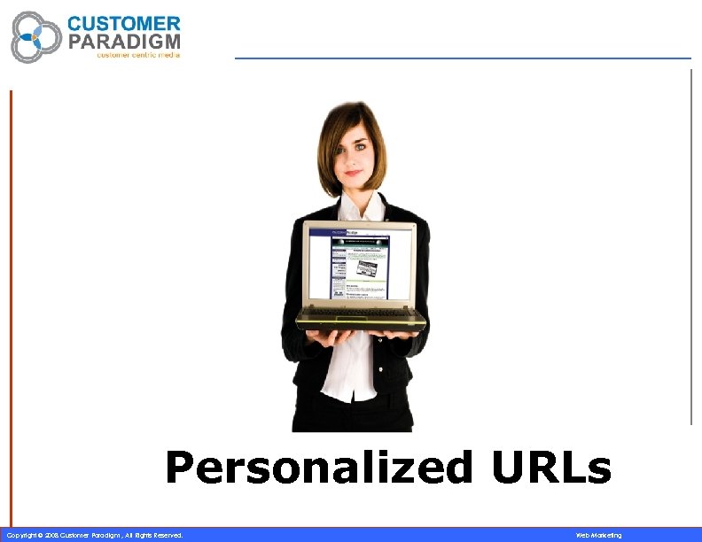 Personalized URLs Copyright © 2008 Customer Paradigm , All Rights Reserved. Web Marketing 