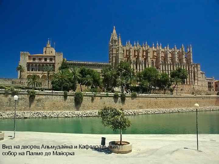 Вид на дворец Альмудайна и Кафедральный собор на Палме де Майорка 