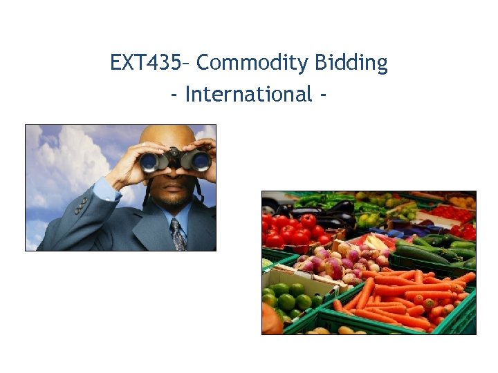 EXT 435– Commodity Bidding - International - 