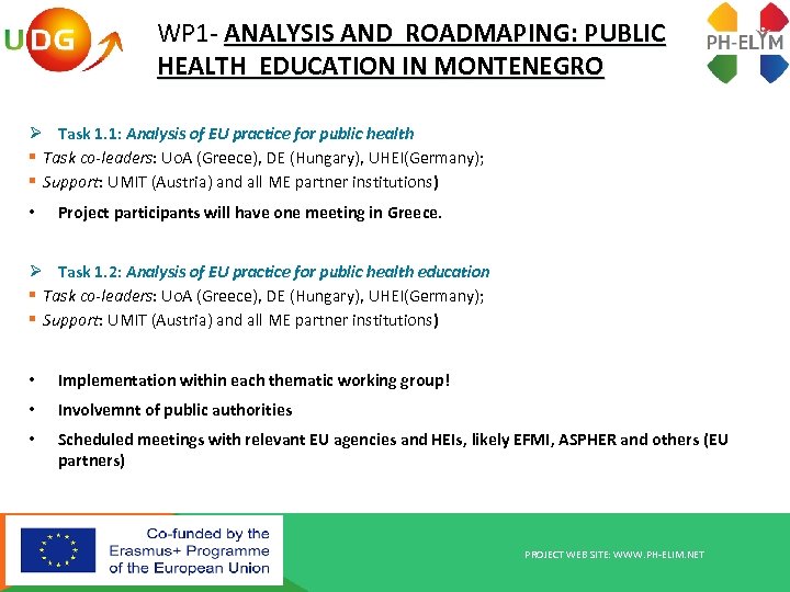 WP 1 - ANALYSIS AND ROADMAPING: PUBLIC HEALTH EDUCATION IN MONTENEGRO Ø Task 1.