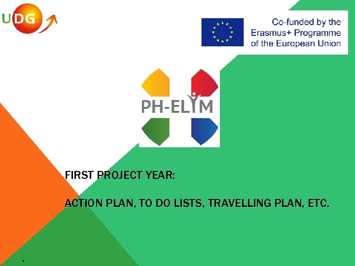 FIRST PROJECT YEAR: ACTION PLAN, TO DO LISTS, TRAVELLING PLAN, ETC. . 