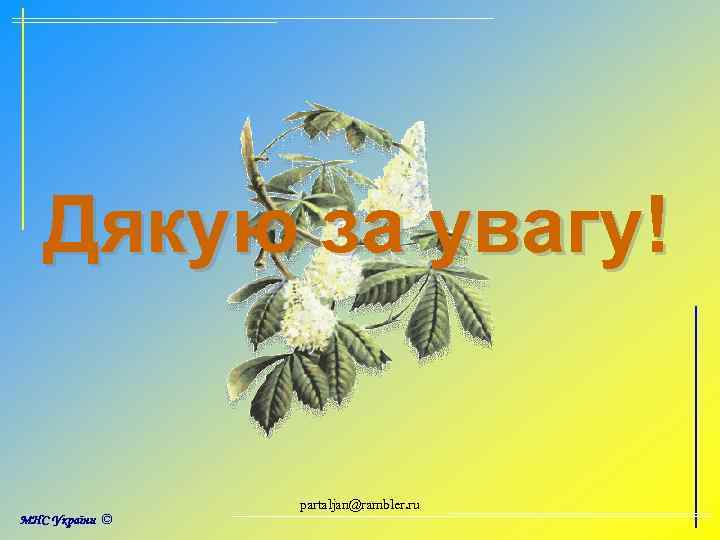 Дякую за увагу! partaljan@rambler. ru 