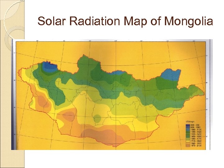 Solar Radiation Map of Mongolia 