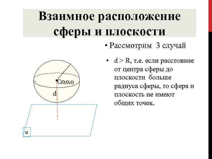 Выясните взаимное расположение. Взаимное расположение сферы и плоскости 11 класс Атанасян. Случаи взаимного расположения сферы и плоскости. Взаимное положение сферы и плоскости. 3 Взаимных расположения сферы и плоскости.