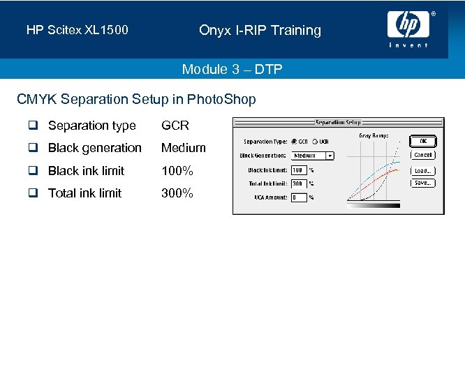 Onyx I-RIP Training HP Scitex XL 1500 Module 3 – DTP CMYK Separation Setup