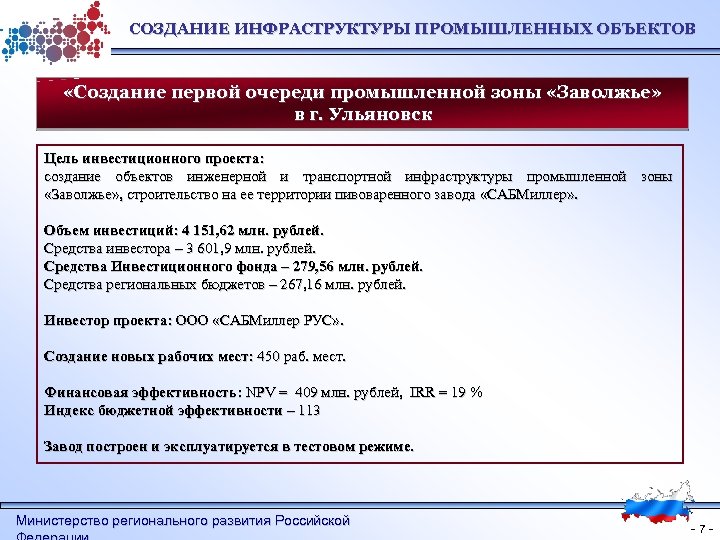 Регионального инвестиционного проекта