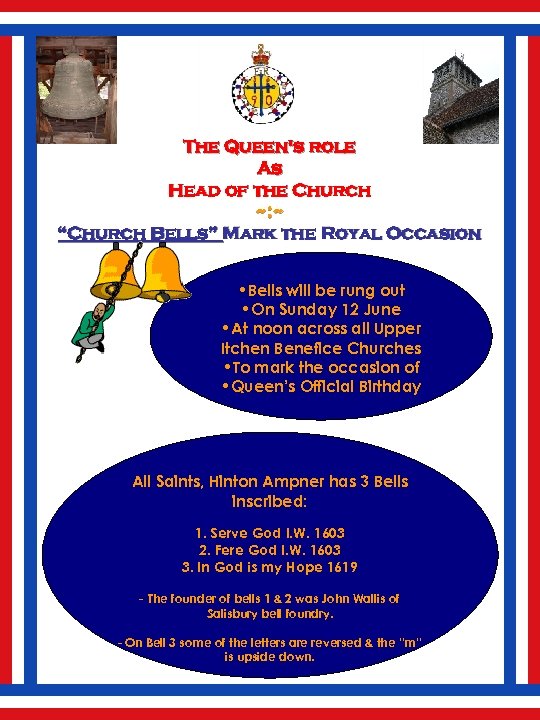 The Queen's role As Head of the Church ~: ~ “Church Bells” Mark the