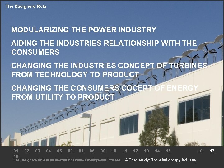 The Designers Role MODULARIZING THE POWER INDUSTRY AIDING THE INDUSTRIES RELATIONSHIP WITH THE CONSUMERS