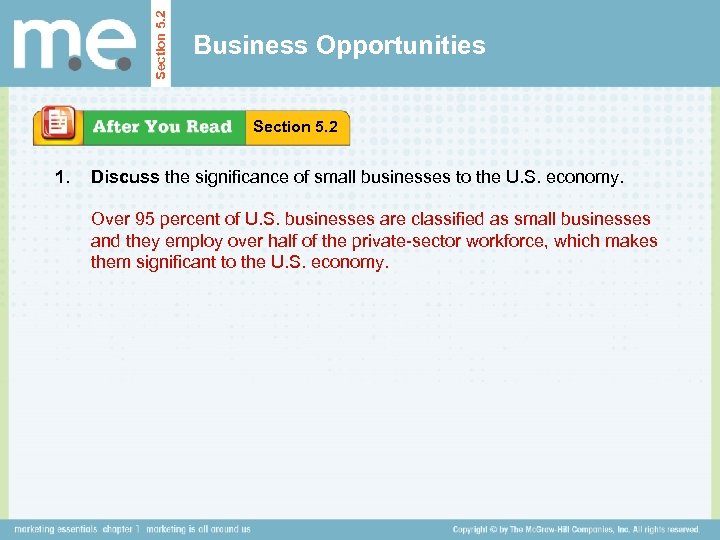 Section 5. 2 Business Opportunities Section 5. 2 1. Discuss the significance of small