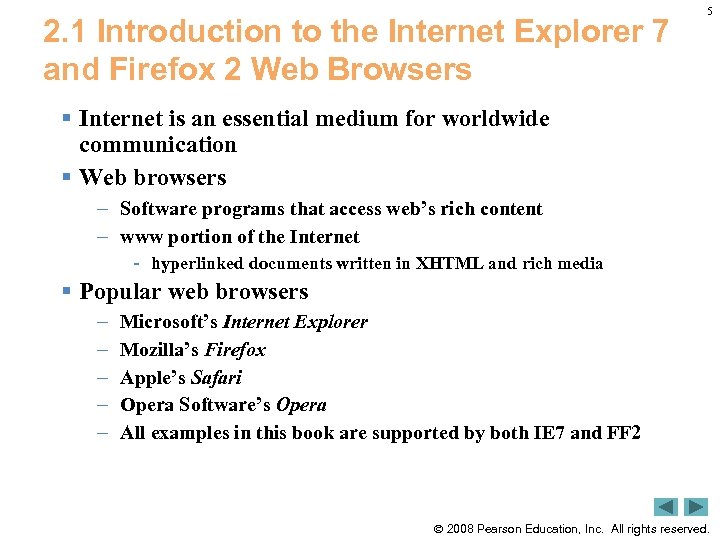 2. 1 Introduction to the Internet Explorer 7 and Firefox 2 Web Browsers 5