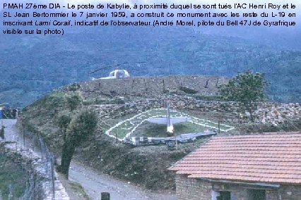 PMAH 27ème DIA - Le poste de Kabylie, à proximité duquel se sont tués