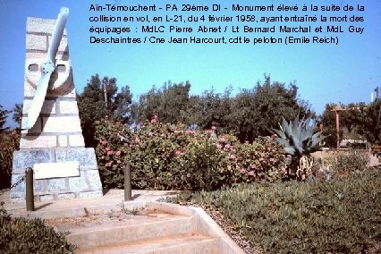Aïn-Témouchent - PA 29ème DI - Monument élevé à la suite de la collision