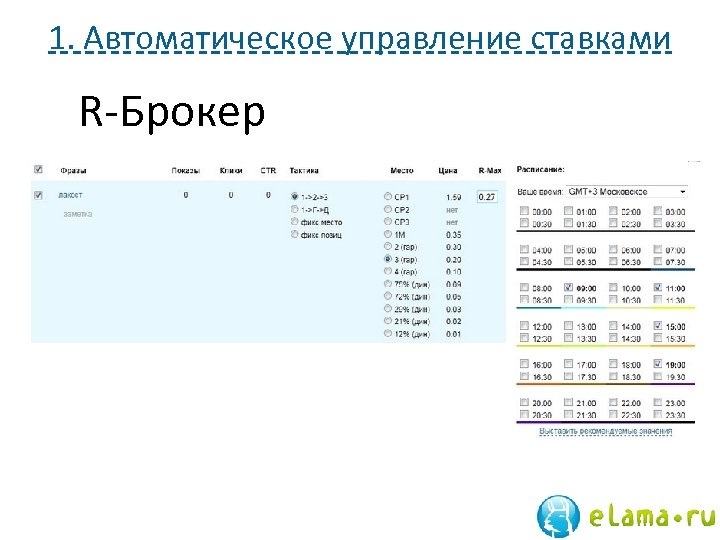 1. Автоматическое управление ставками R-Брокер 