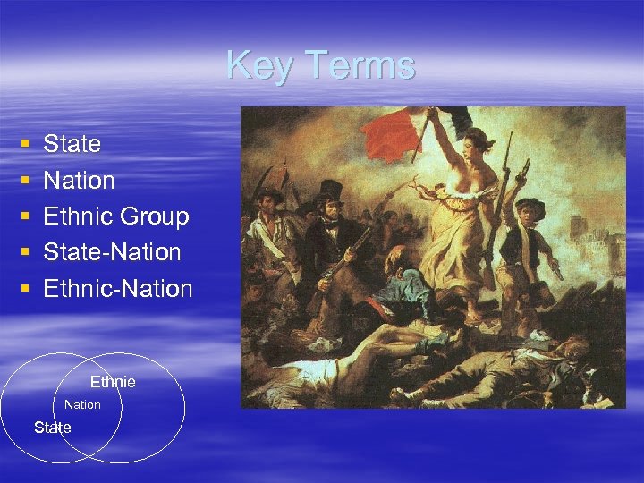 Key Terms § § § State Nation Ethnic Group State-Nation Ethnic-Nation Ethnie Nation State