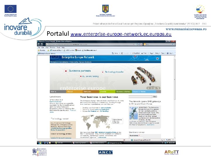 Portalul www. enterprise-europe-network. ec. europa. eu 