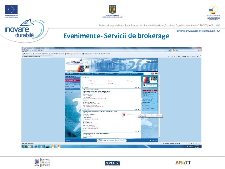 Evenimente- Servicii de brokerage 