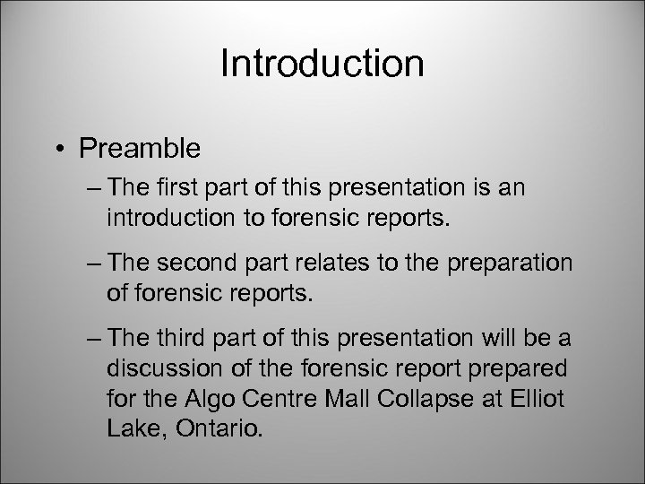 Introduction • Preamble – The first part of this presentation is an introduction to