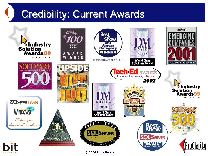 Credibility: Current Awards © 2004 bit software 