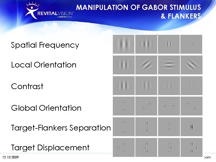 MANIPULATION OF GABOR STIMULUS & FLANKERS Spatial Frequency Local Orientation Contrast Global Orientation Target-Flankers