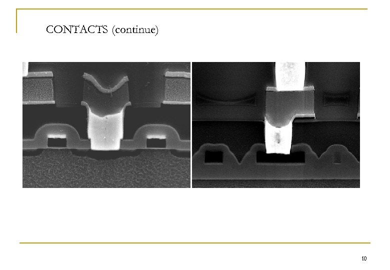 CONTACTS (continue) 10 