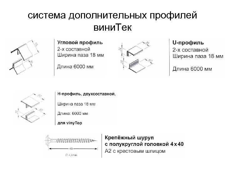 система дополнительных профилей вини. Тек 