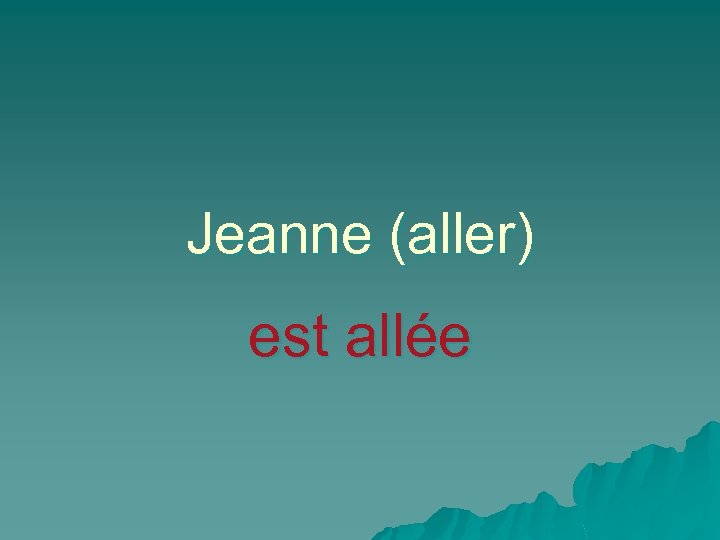 Jeanne (aller) est allée 