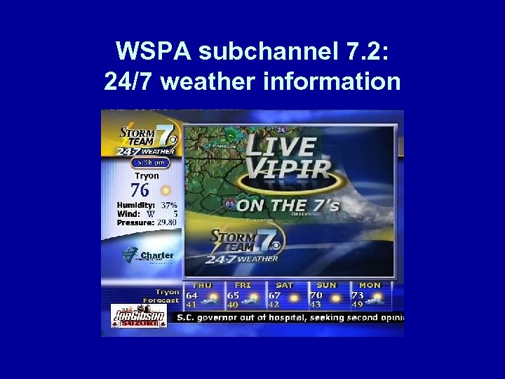 WSPA subchannel 7. 2: 24/7 weather information 