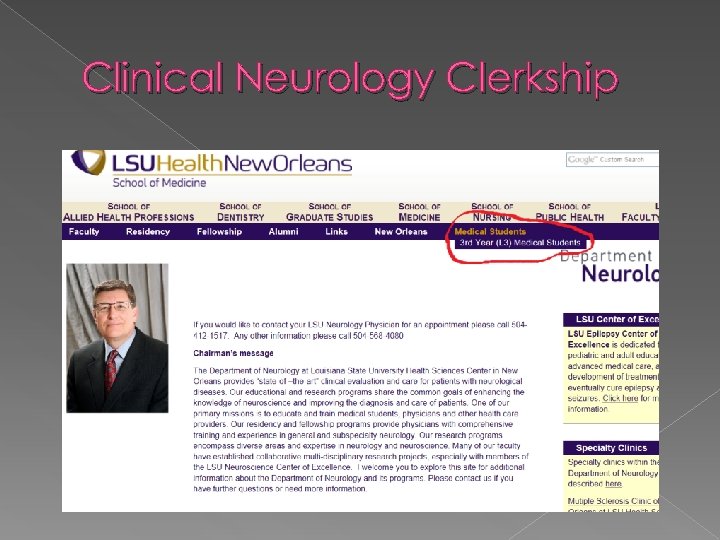 Clinical Neurology Clerkship 
