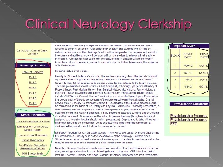 Clinical Neurology Clerkship 