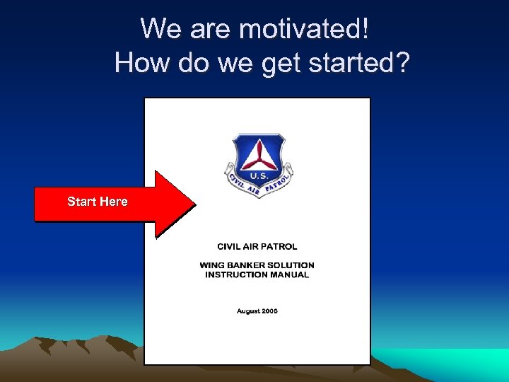 We are motivated! How do we get started? Start Here 