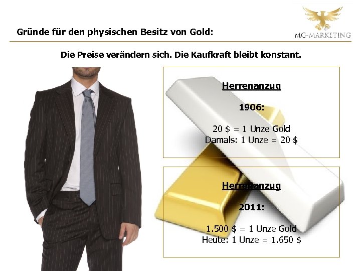 Gründe für den physischen Besitz von Gold: Die Preise verändern sich. Die Kaufkraft bleibt