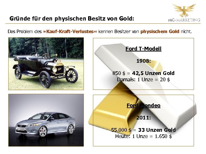 Gründe für den physischen Besitz von Gold: Das Problem des » Kauf-Kraft-Verlustes « kennen