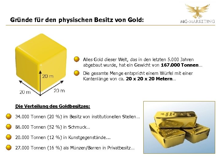 Gründe für den physischen Besitz von Gold: Alles Gold dieser Welt, das in den