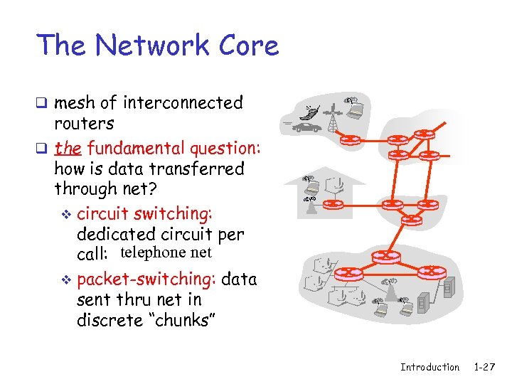 The Network Core q mesh of interconnected routers q the fundamental question: how is