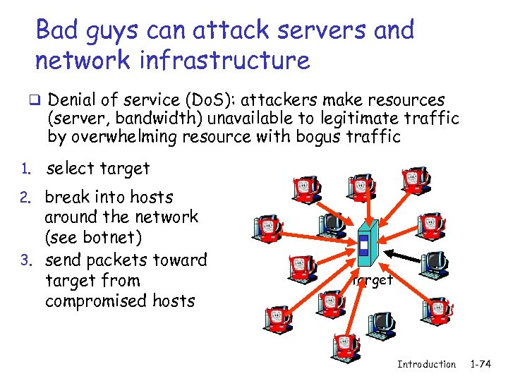 Bad guys can attack servers and network infrastructure q Denial of service (Do. S):