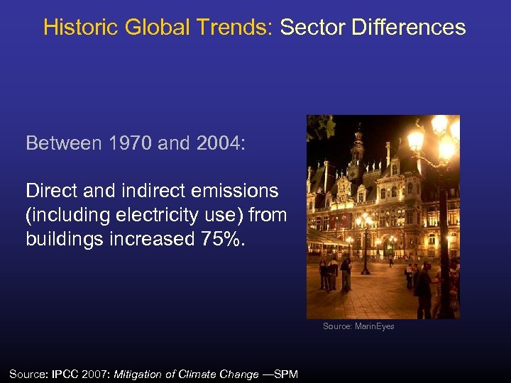 Historic Global Trends: Sector Differences Between 1970 and 2004: Direct and indirect emissions (including
