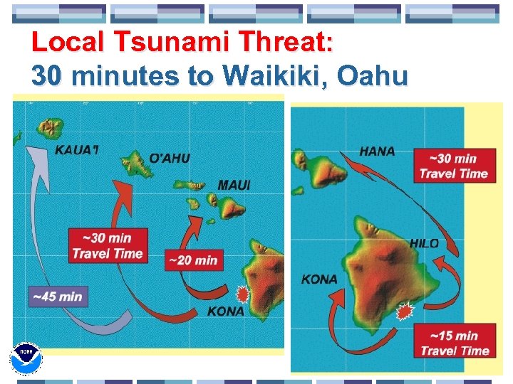 Local Tsunami Threat: 30 minutes to Waikiki, Oahu 