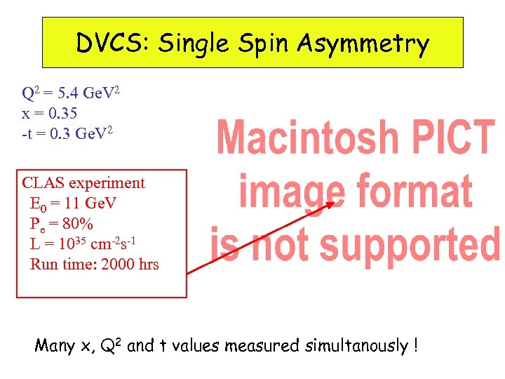 DVCS: Single Spin. Asymmetry DVCS Single-Spin Asymmetry Q 2 = 5. 4 Ge. V