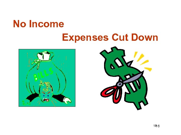 No Income Expenses Cut Down 16 16 