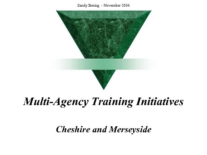 Sandy Bering - November 2004 Multi-Agency Training Initiatives Cheshire and Merseyside 