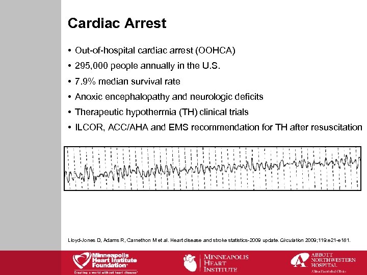 Cardiac Arrest • Out-of-hospital cardiac arrest (OOHCA) • 295, 000 people annually in the