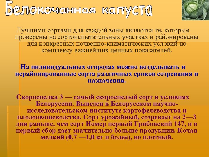 Лучшими сортами для каждой зоны являются те, которые проверены на сортоиспытательных участках и районированы