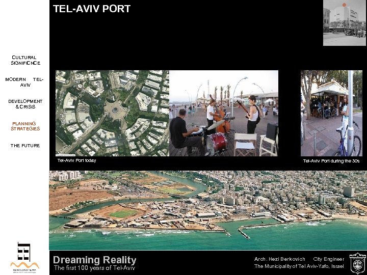 TEL-AVIV PORT CULTURAL SIGNIFICNCE MODERN TELAVIV DEVELOPMENT & CRISIS PLANNING STRATEGIES THE FUTURE Tel-Aviv