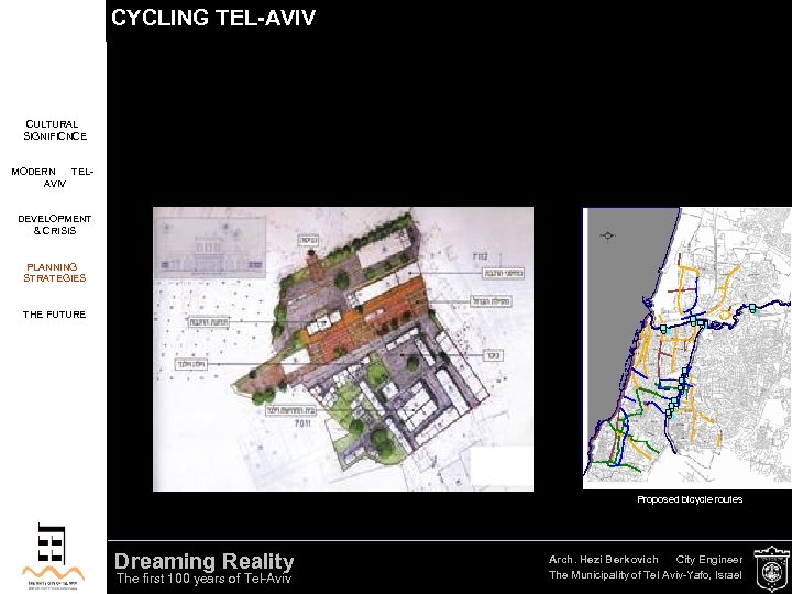 CYCLING TEL-AVIV CULTURAL SIGNIFICNCE MODERN TELAVIV DEVELOPMENT & CRISIS PLANNING STRATEGIES % U THE