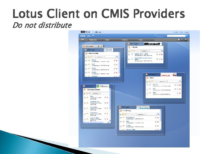 Lotus Client on CMIS Providers Do not distribute 