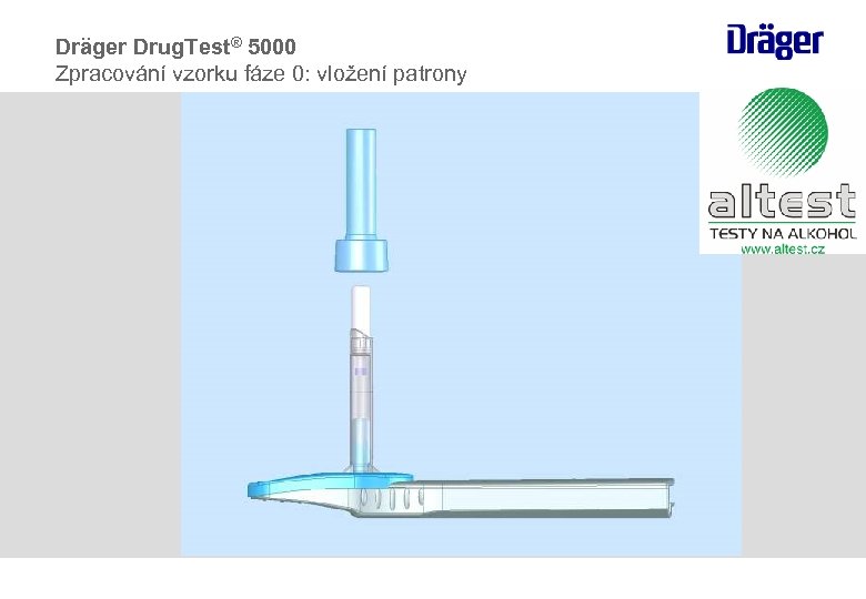 Dräger Drug. Test® 5000 Zpracování vzorku fáze 0: vložení patrony 