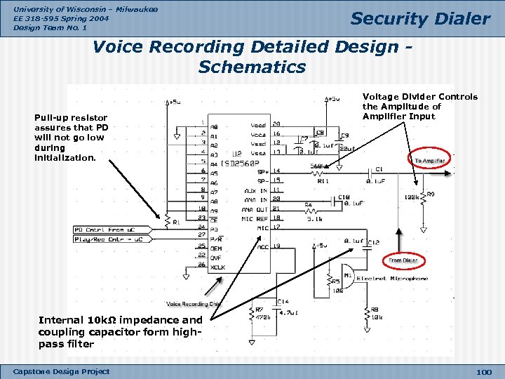 University of Wisconsin – Milwaukee EE 318 -595 Spring 2004 Design Team No. 1
