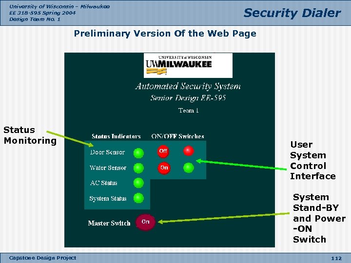 University of Wisconsin – Milwaukee EE 318 -595 Spring 2004 Design Team No. 1