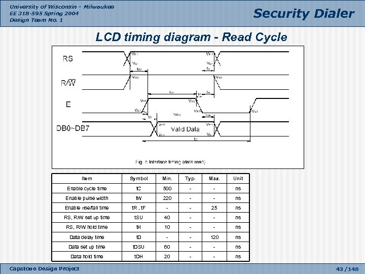 University of Wisconsin – Milwaukee EE 318 -595 Spring 2004 Design Team No. 1