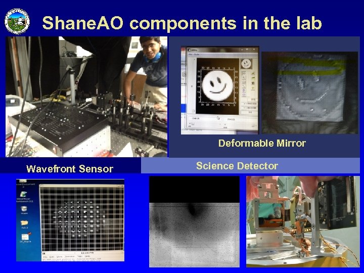 Shane. AO components in the lab Deformable Mirror Wavefront Sensor Science Detector 12 